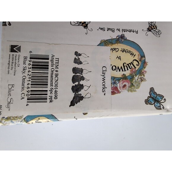 Blue Sky Clayworks Angel Ornament Heather Goldmine Christmas BOX of 6 Vtg - Picture 7 of 7